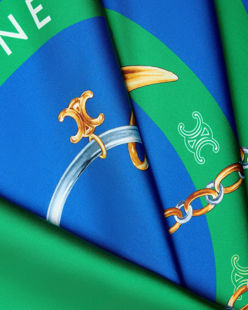 BULLSEYE FOULARD 90 - ROYAL BLUE/GREEN -  - 1 | CELINE