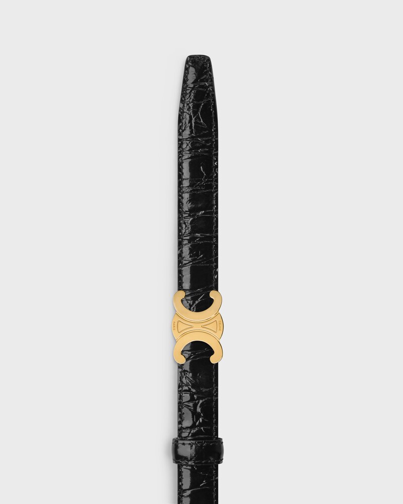 Reversible Strap 18 IN TAURILLON LEATHER AND CROCODILE EMBOSSED CALFSKIN -  -  - 1 | CELINE
