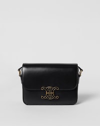 TEEN TRIOMPHE BAG IN SHINY CALFSKIN WITH ENAMEL CLOSURE - BLACK - EVENING - 1 | CELINE