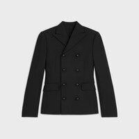 cavaliere jacket IN stretch wool gabardine - BLACK -  - 1 | CELINE