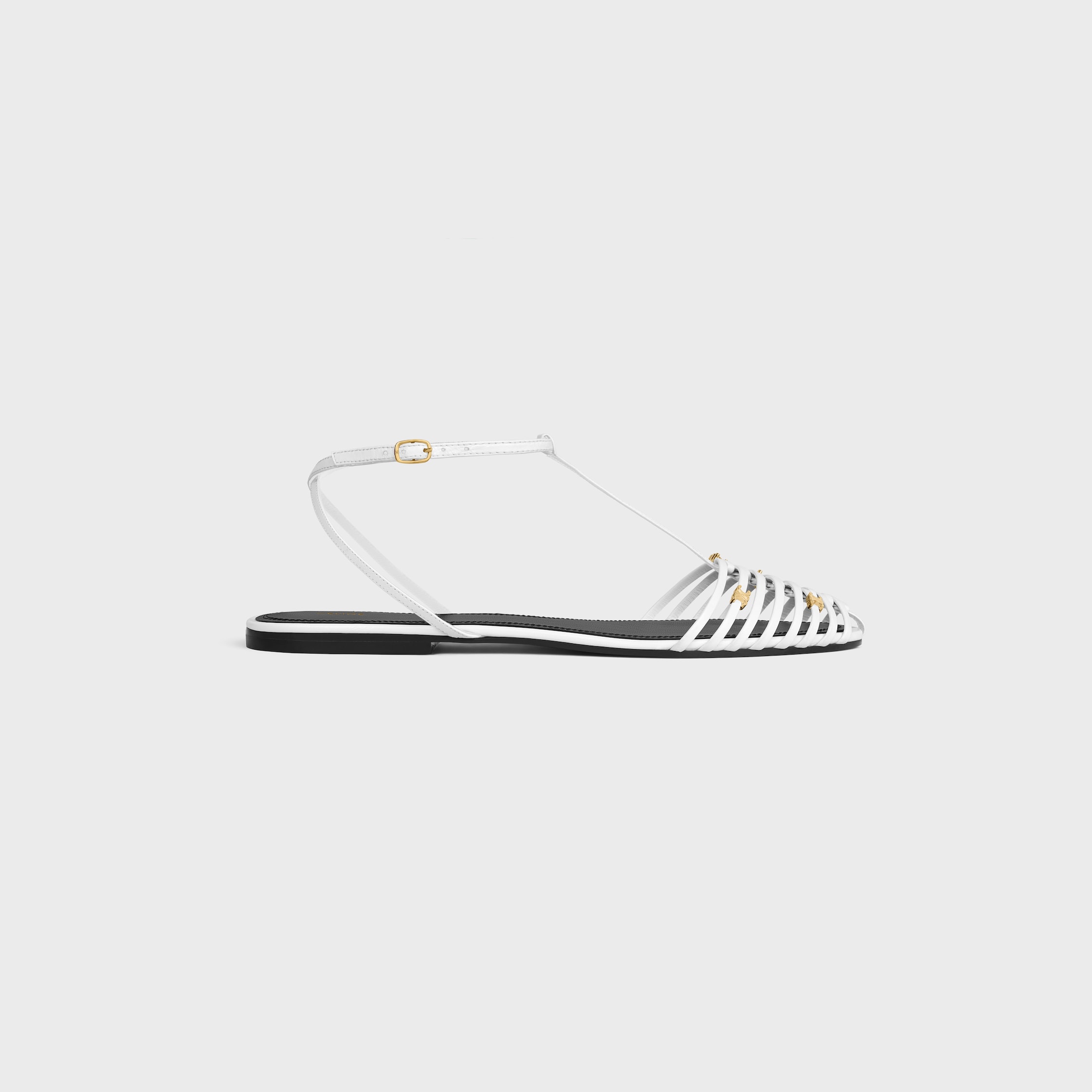 CELINE CAGE FLAT SANDAL IN GOATSKIN