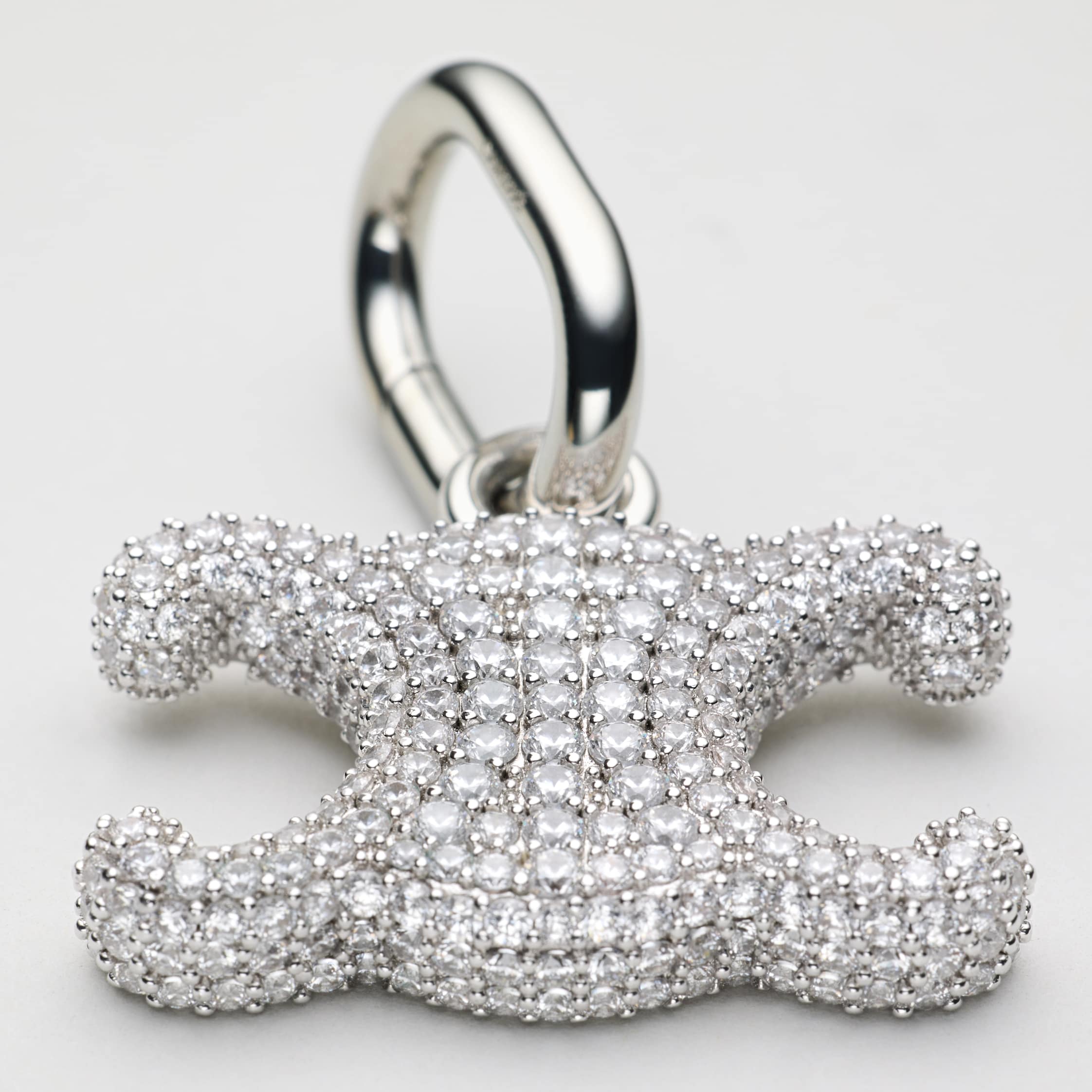 Celine Charms Triomphe in Strass and Brass with Rhodium Finish