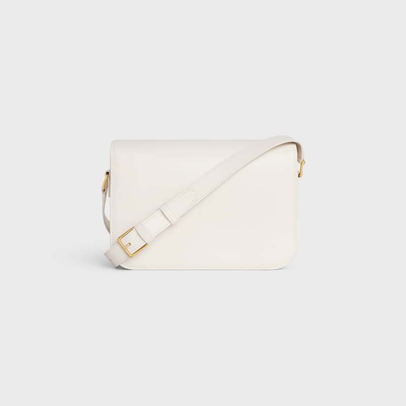 Bolsa CLASSIQUE TRIOMPHE em COURO DE BEZERRO brilhante - ARROZ - TRIOMPHE - 1 | CELINE