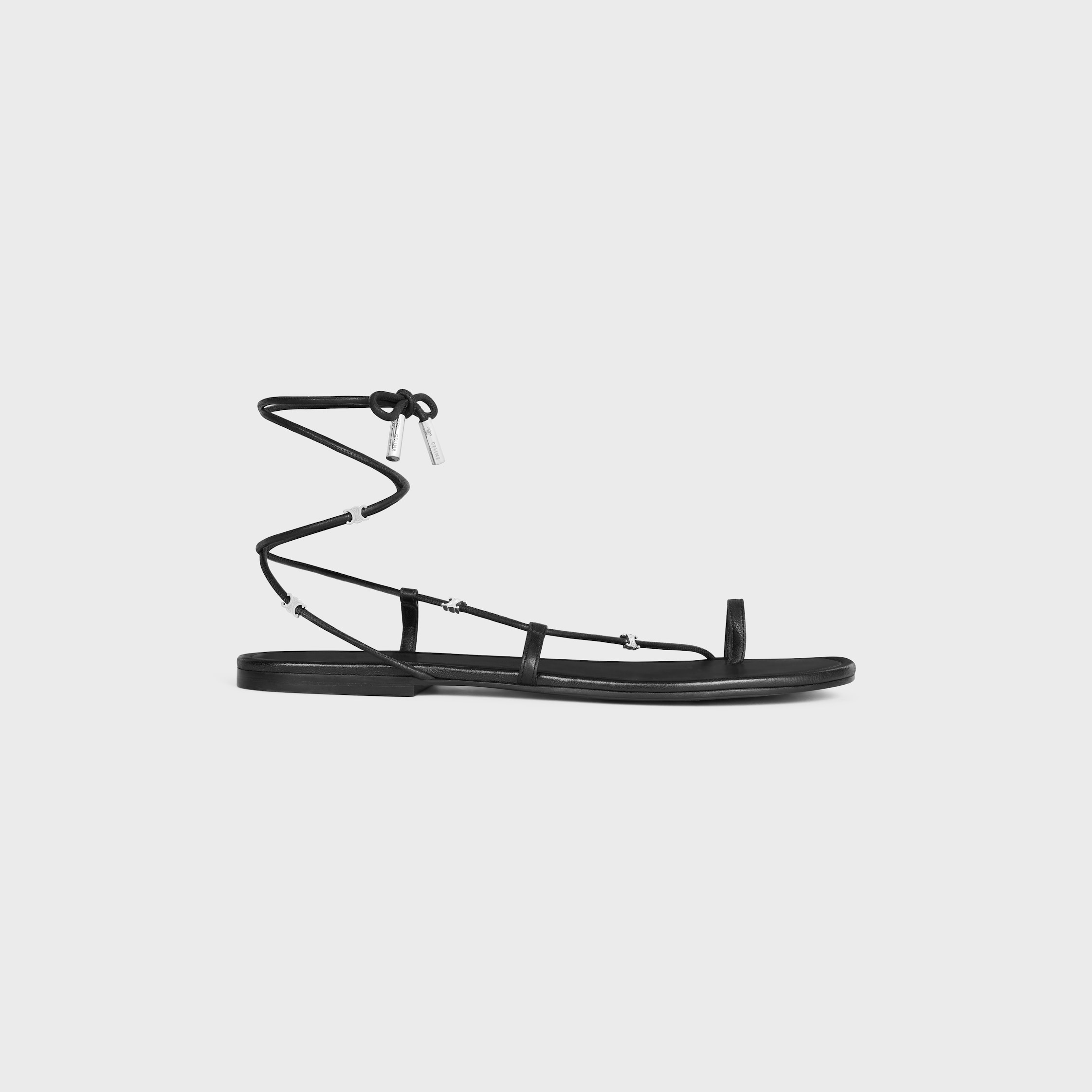 SPIRAL SANDAL IN LAMBSKIN - BLACK | CELINE