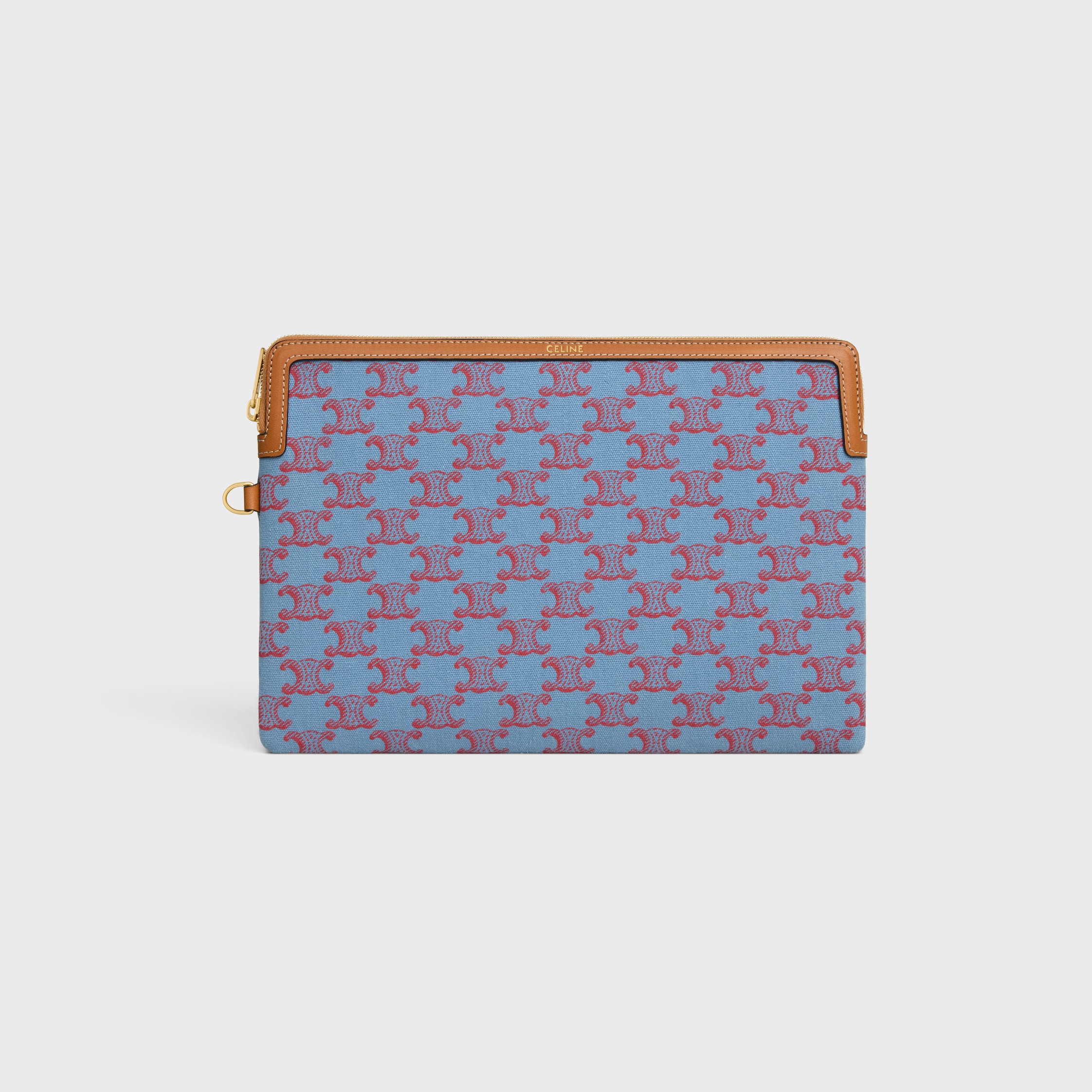 SMALL POUCH WITH STRAP CUIR TRIOMPHE IN TEXTILE WITH TRIOMPHE ALL
