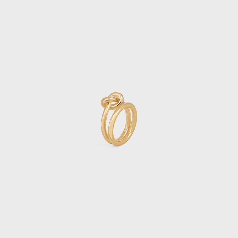 KNOT DOUBLE金色饰面戒指 - 金色 -  - 1 | CELINE