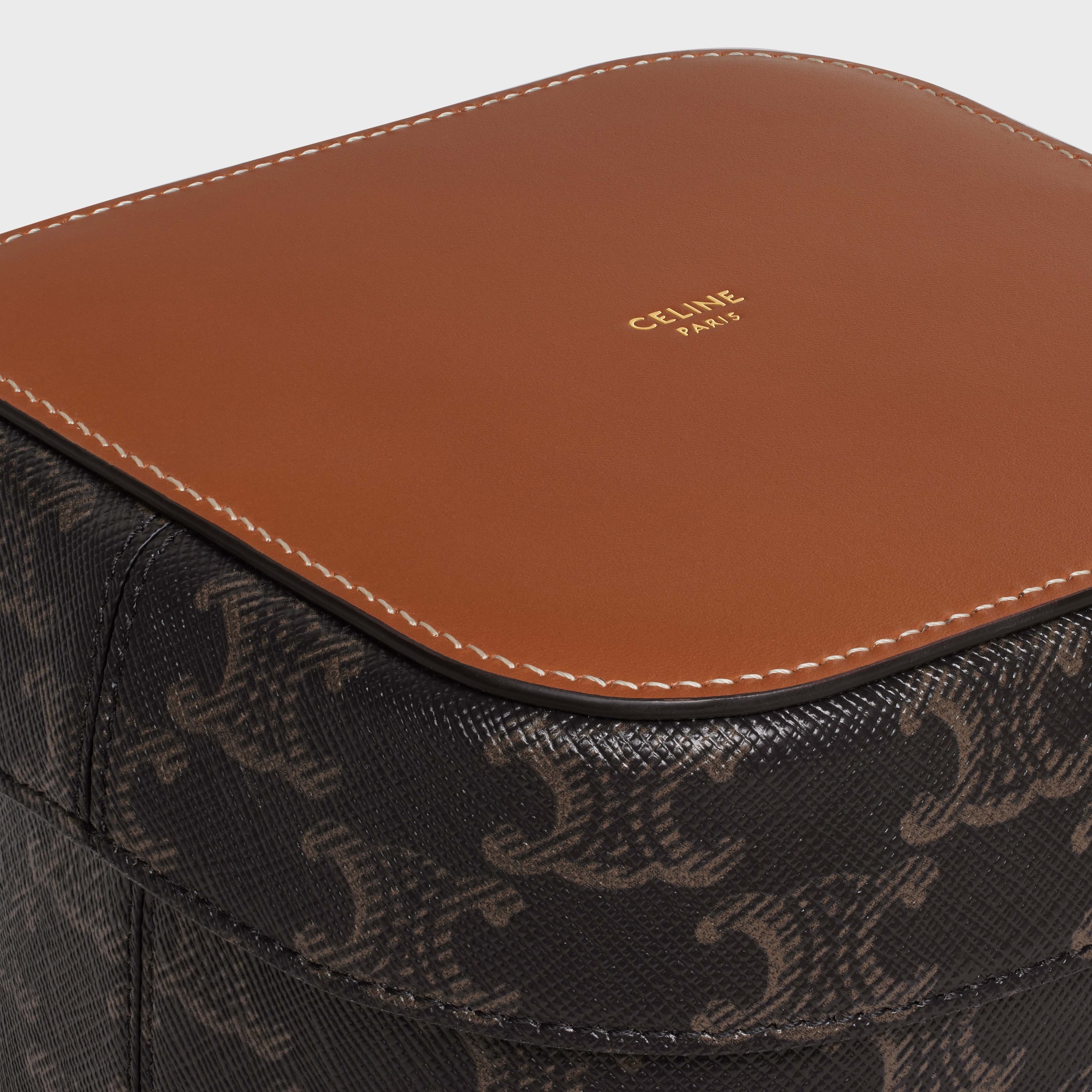 Medium Box in Triomphe Canvas and Calfskin - TAN | CELINE