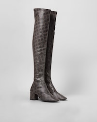 THIGH-HIGH STRETCH BOOT - BLACK / BROWN -  - 2 | CELINE
