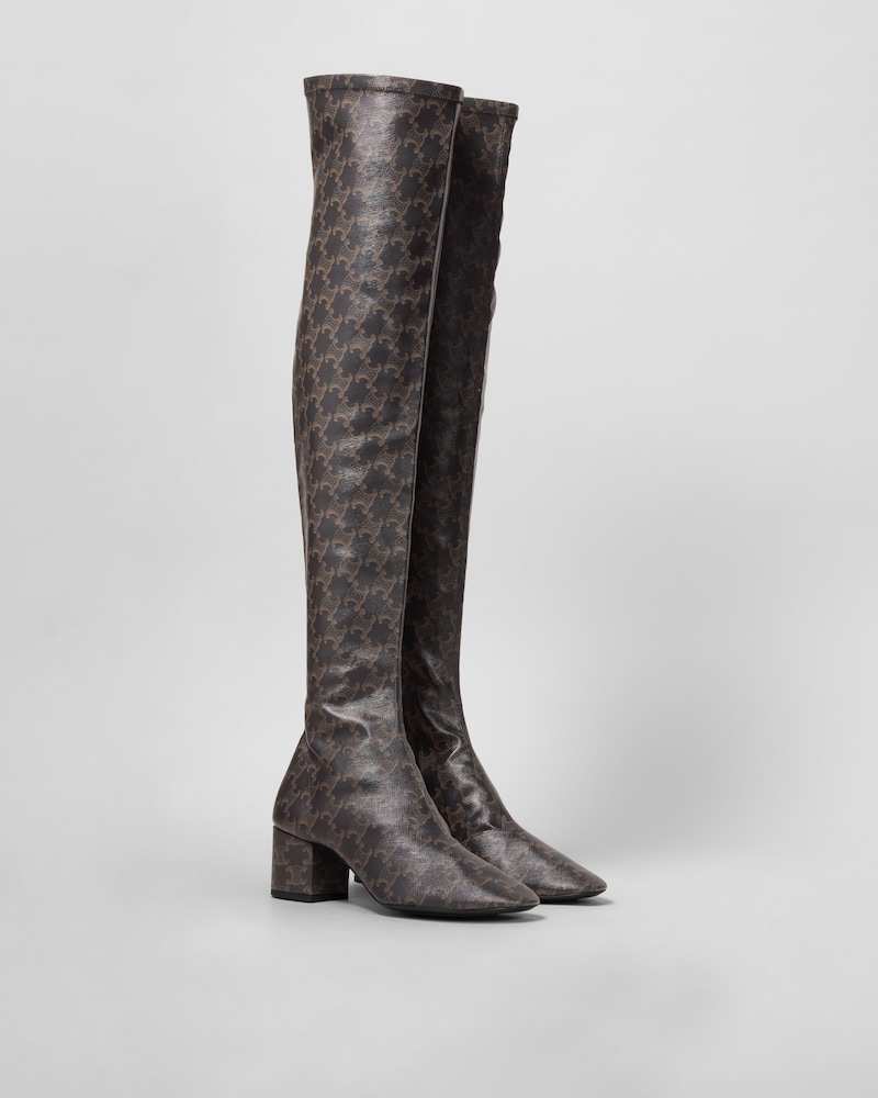 THIGH-HIGH STRETCH BOOT - BLACK / BROWN -  - 1 | CELINE
