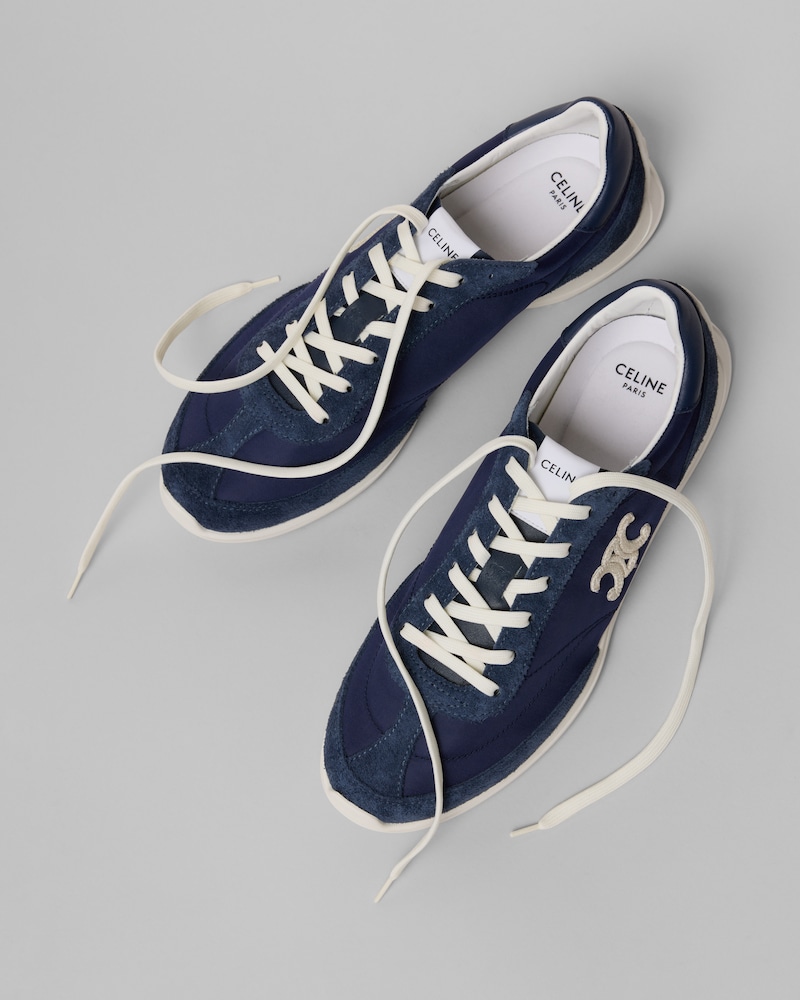 RACER SNEAKER AUS NYLON, KALBSWILDLEDER UND KALBSLEDER - MARINEBLAU -  - 1 | CELINE