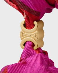 Celine Weaved Ribbons桑蠶絲及金色飾面黃銅髮圈 - 玫红色/红色 - 髮飾 - 2 | CELINE
