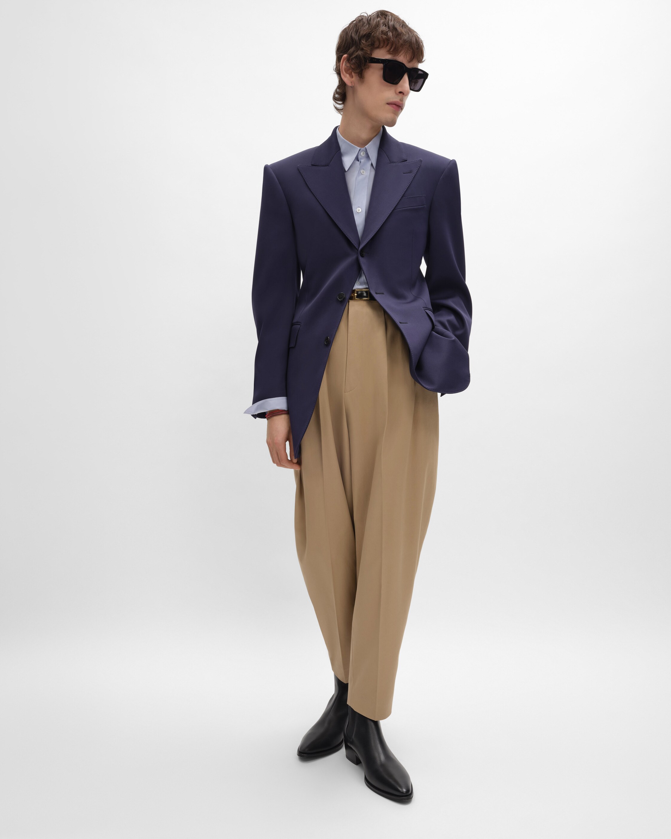 sa　CELINE テーラードジャケット グランドプードル コロンヌ ジャケット / グラン・ド・プードル ウール - ネイビー | CELINE