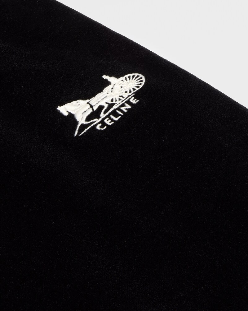 TRACKSUIT PANTS IN velvet jersey - BLACK / WHITE -  - 1 | CELINE