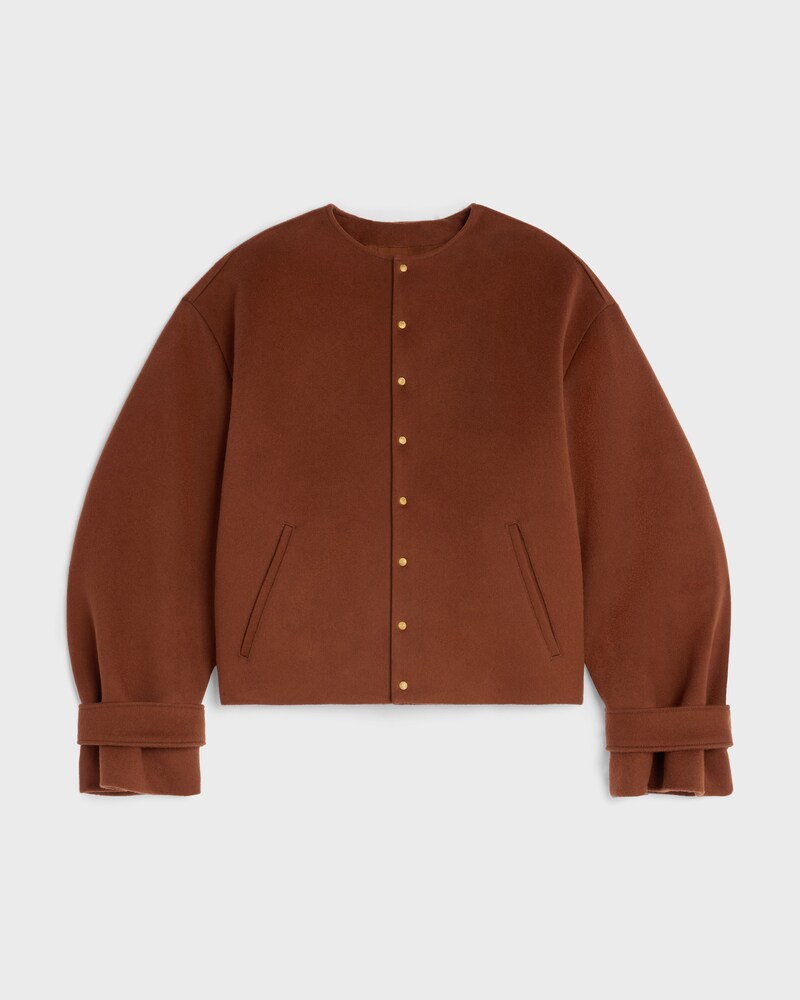scarf jacket IN WOOL CLOTH - COGNAC -  - 1 | CELINE