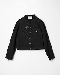 TRUCKER JACKET IN heavy cotton twill - OVERDYE BLACK HEAVY STONE WASH -  - 1 | CELINE