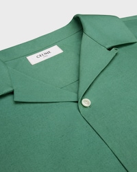 bowling shirt IN COTTON AND LINEN CLOTH - CHLOROPHYLL -  - 2 | CELINE
