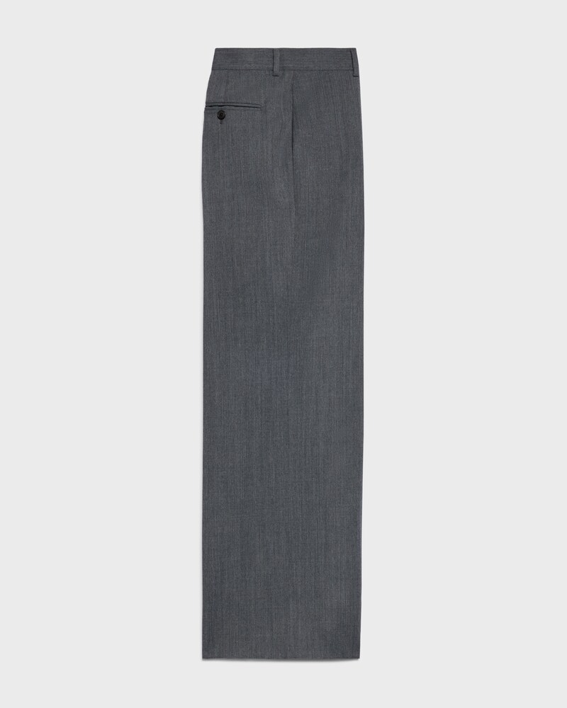 STRAIGHT-LEG TROUSERS - GREY MELANGE -  - 1 | CELINE