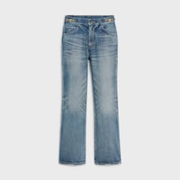 DYLAN FLARED JEANS WITH SIGNATURE IN cotton denim - UNION WASH -  - 1 | CELINE