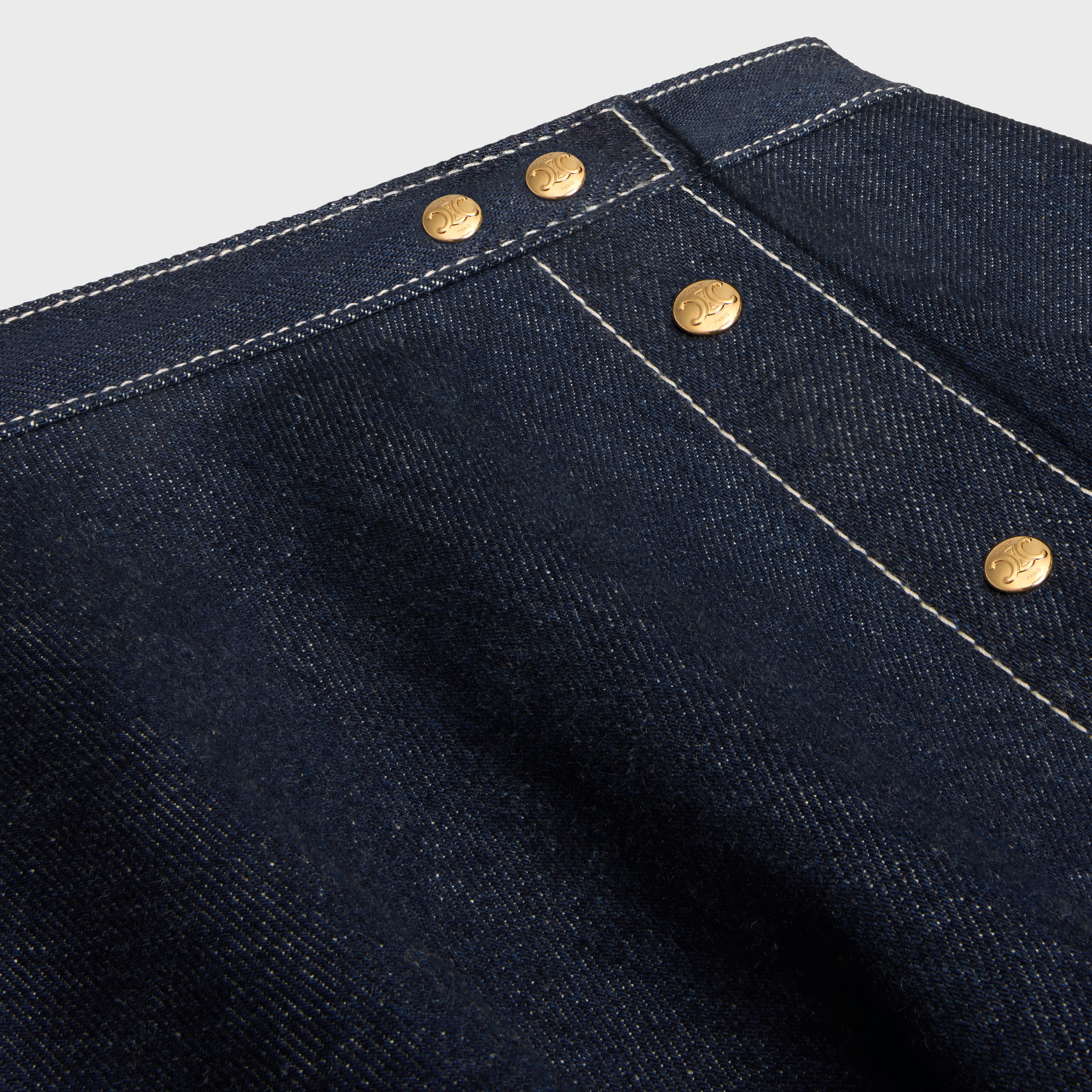 peplum skirt IN LIGHTWEIGHT cotton DENIM - RINSED | CELINE