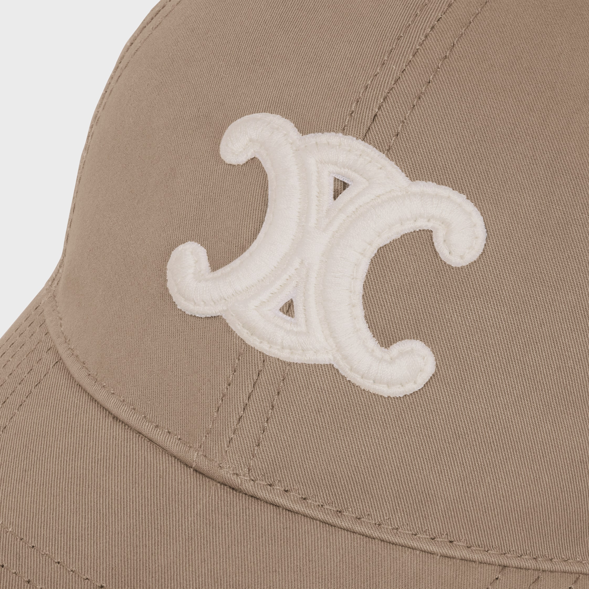 TRIOMPHE BASEBALL CAP IN COTTON GABARDINE - GREIGE | CELINE