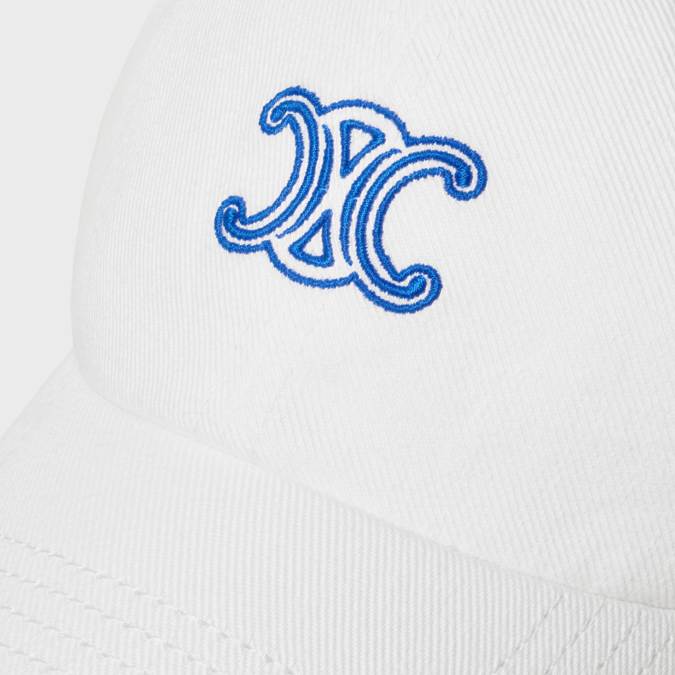 TRIOMPHE RICHELIEU CAP IN LIGHT COTTON TWILL - WHITE | CELINE