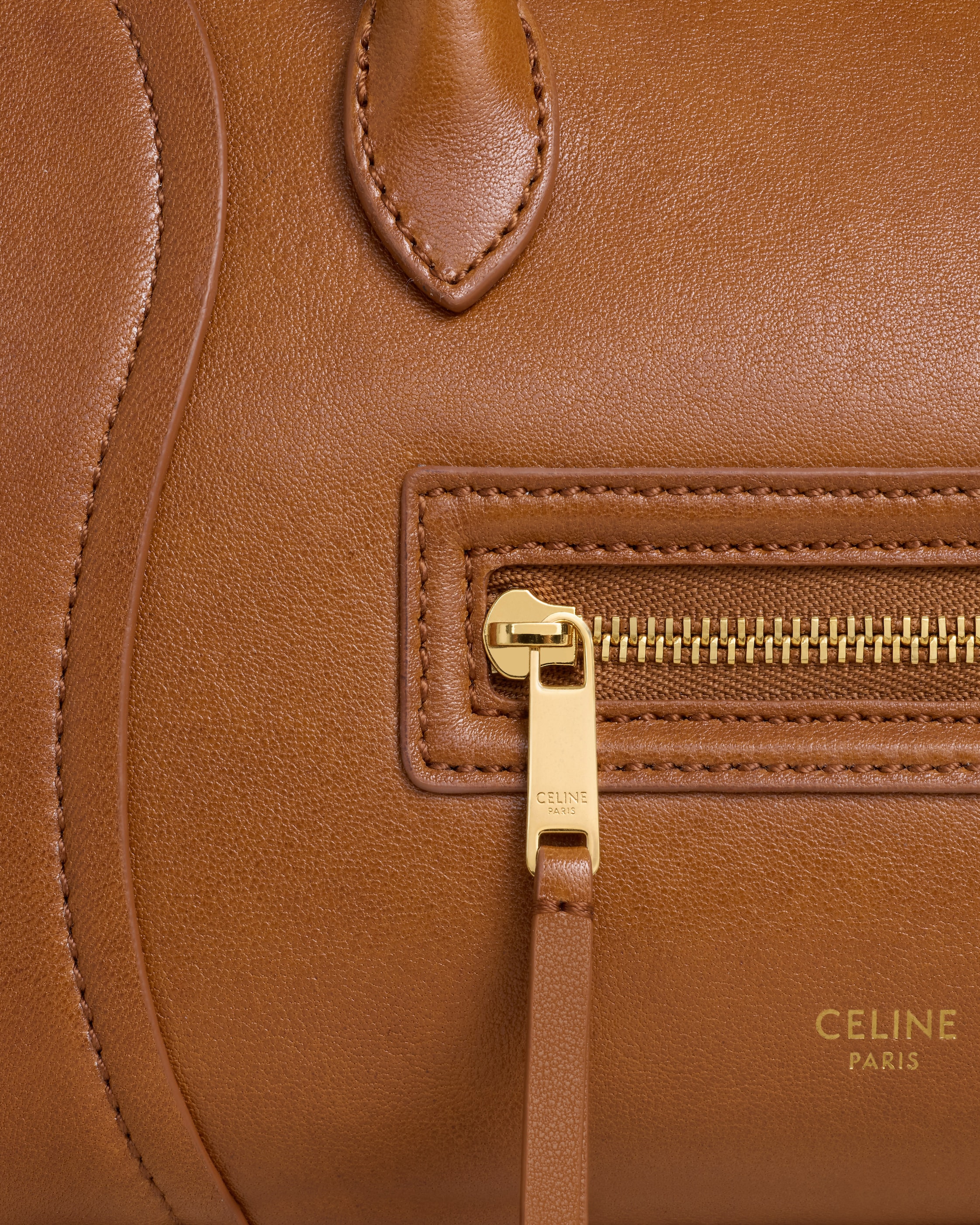LITTLE LUGGAGE IN SUPPLE SHINY LAMBSKIN - SOFT TAN | CELINE