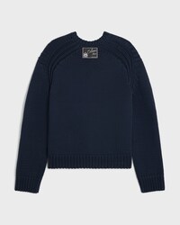 JERSEY CON CUELLO REDONDO DE ALGODÓN - AZUL MARINO -  - 2 | CELINE