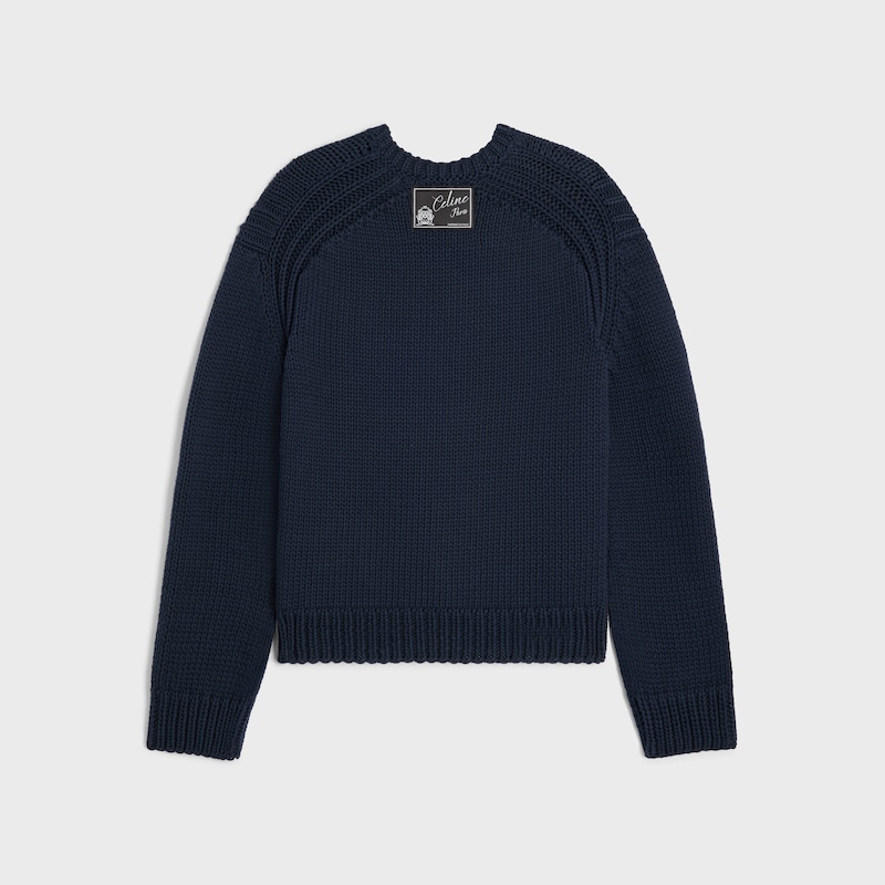 crewneck sweater IN cotton - NAVY -  - 1 | CELINE