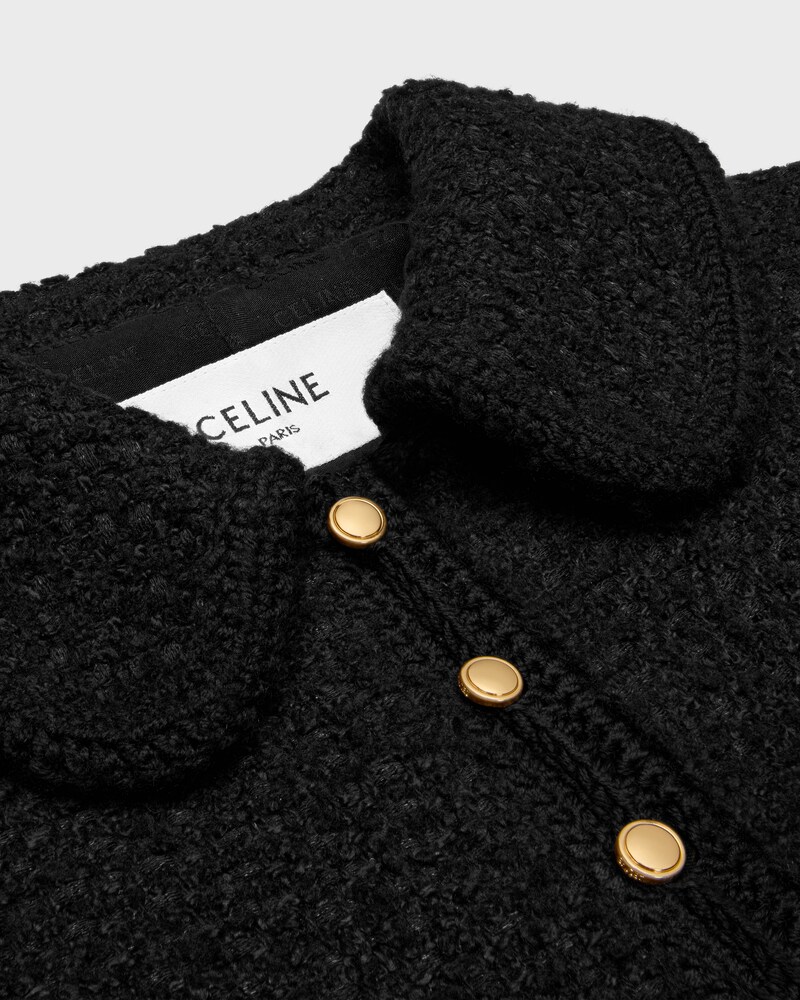 chasseur jacket IN CASHMERE BOUCLETTE NATTE - BLACK -  - 1 | CELINE
