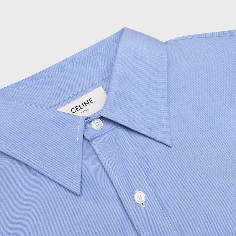 loose shirt IN cotton poplin - BLEU -  - 1 | CELINE