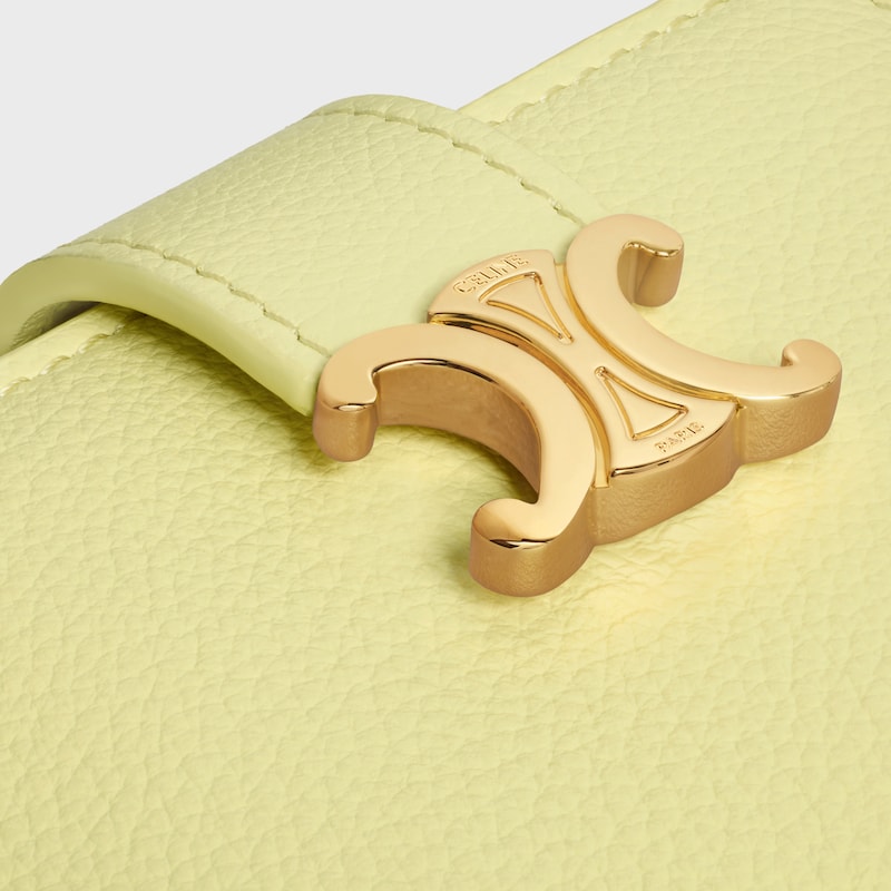FINE STRAP WALLET NINO IN SUPPLE GRAINED CALFSKIN - CITRUS - WALLETS - 1 | CELINE
