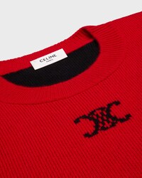 JERSEY CON CUELLO REDONDO DE CACHEMIRA - ROJO/AZUL/NEGRO -  - 2 | CELINE