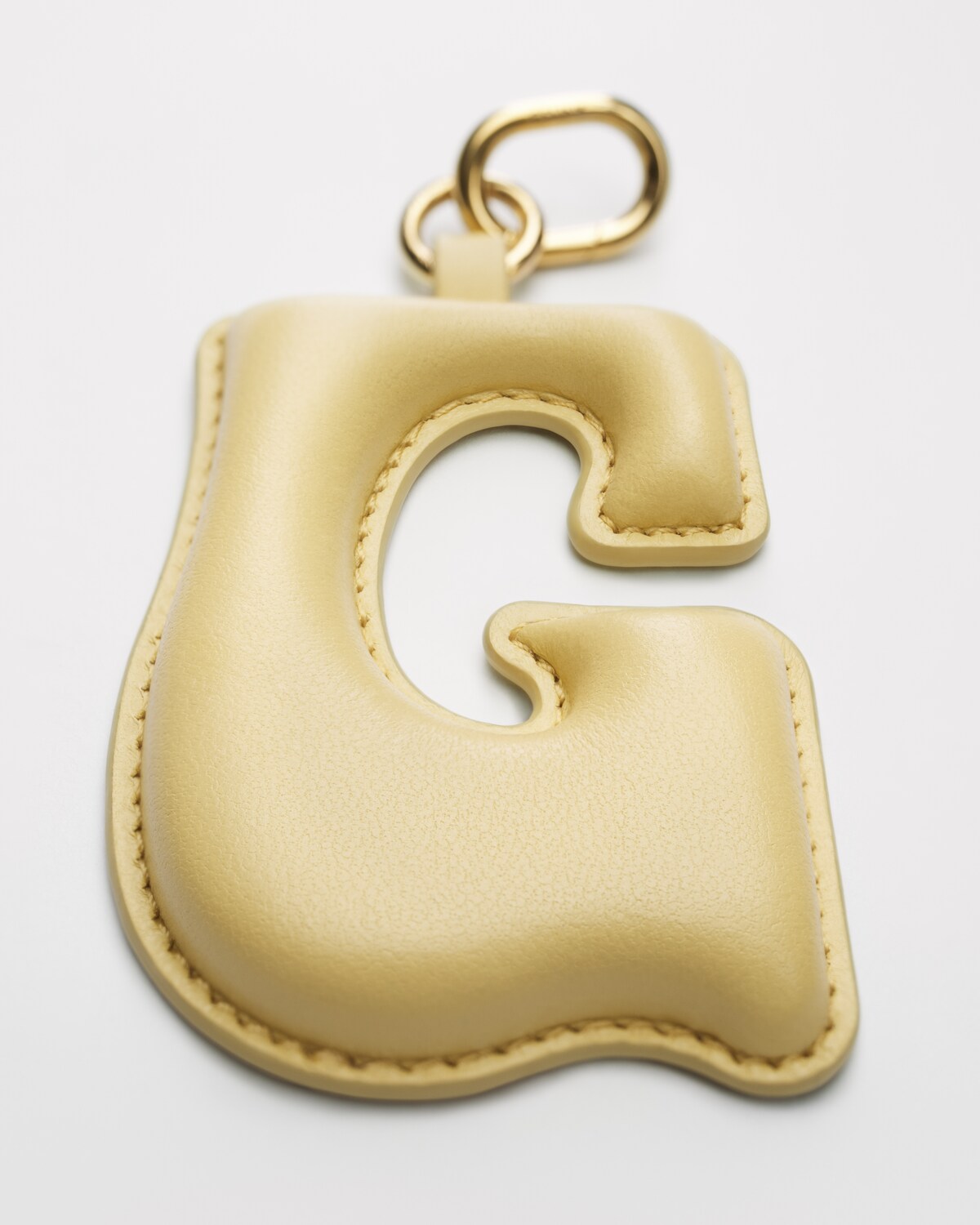 ALPHABET CHARMS G LETTER IN LAMBSKIN AND BRASS WITH GOLD FINISH ...