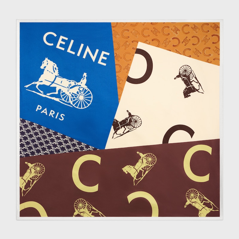 方巾 - 香草色/亮蓝色/棕色 -  - 1 | CELINE