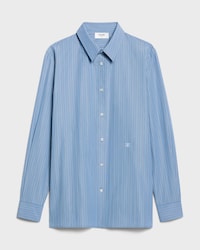 CLASSIC SHIRT IN STRIPED COTTON POPLIN - WASH BLUE/BLUE/CHALK -  - 1 | CELINE