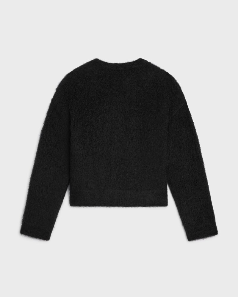 crewneck sweater IN brushed mohair - BLACK -  - 1 | CELINE