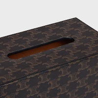 Boîte à mouchoirs rectangulaire Toile triomphe - Noir / Tan - PETITS CADEAUX - 2 | CELINE