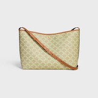 Bolsa shopper soft em TRIOMPHE CANVAS e couro de bezerro - SANDCASTLE / SOFT LIME - BOLSAS TOTE - 1 | CELINE