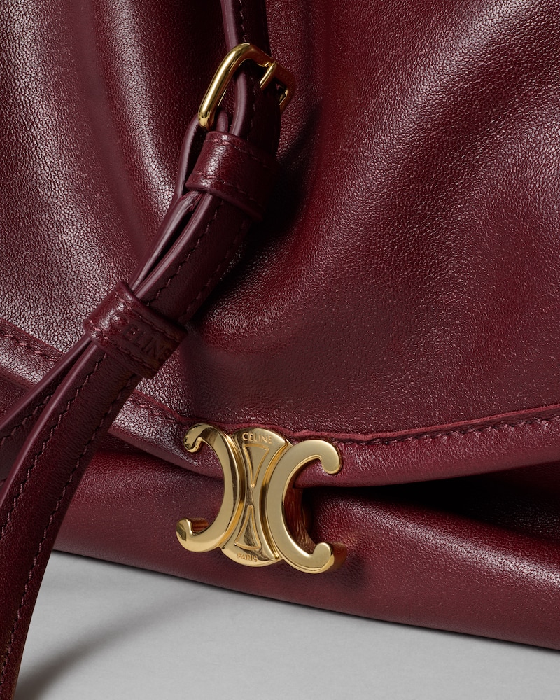 HALFMOON SOFT TRIOMPHE BAG IN SUPPLE SHINY LAMBSKIN - SYRAH - NEW - 1 | CELINE