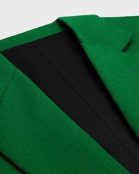 CHAQUETA DE CORTE RECTO DE LANA DIAGONAL - VERDE BOTELLA -  - 2 | CELINE