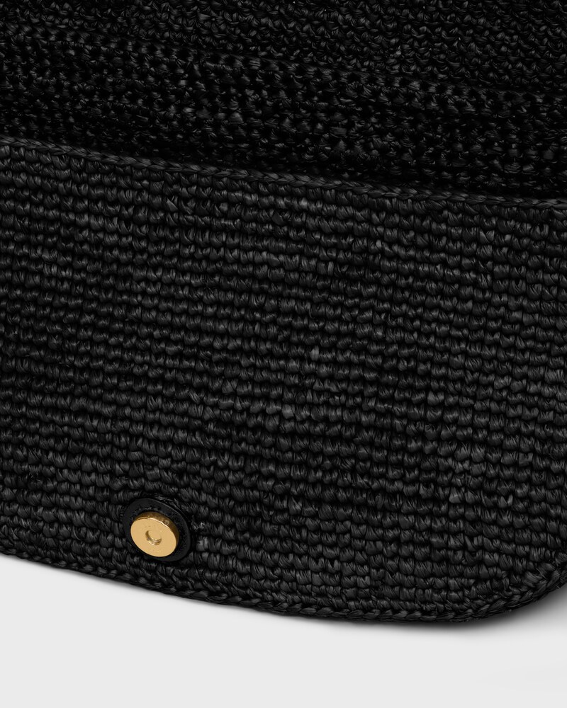 LITTLE HALFMOON SOFT TRIOMPHE IN Raffia and lambskin - BLACK - SOFT TRIOMPHE - 1 | CELINE