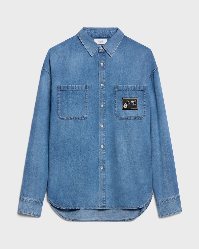 shirt IN COTTON DENIM - INDIGO WHISPER -  - 1 | CELINE