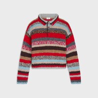 JERSEY ESTILO POLO DE ALPACA MOULINÉ Y LANA - ROJO/MULTICOLOR -  - 1 | CELINE