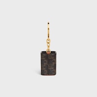 Miniature Perfume Holder Charm in Triomphe Canvas and calfskin - BLACK - TRIOMPHE CANVAS COLLECTION - 2 | CELINE