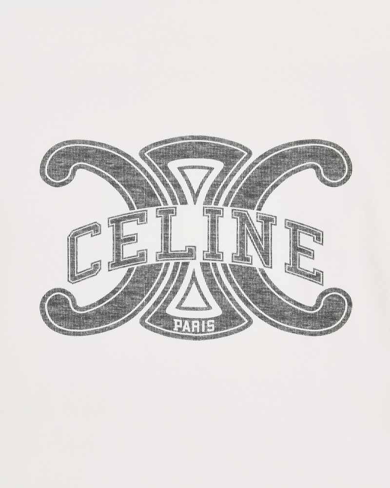 t-shirt loose JERSEY COTON - BLANC/NOIR -  - 1 | CELINE