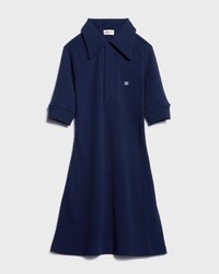 Mini-Polokleid AUS gerippter Baumwolle - TINTE/CREMEWEISS -  - 1 | CELINE