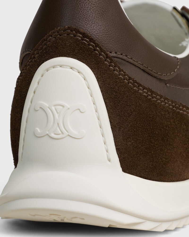 RACER SNEAKER IN NYLON, SUEDE CALFSKIN AND CALFSKIN - KHAKI/ECRU -  - 1 | CELINE
