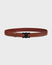 Reversible Strap 25MM IN TAURILLON LEATHER AND CROCODILE EMBOSSED CALFSKIN -  -  - 2 | CELINE