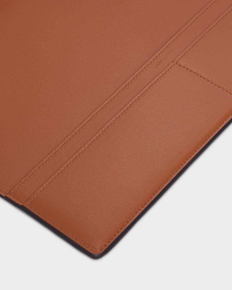 LARGE NOTEBOOK COVER IN TRIOMPHE CANVAS AND CALFSKIN - TAN - STATIONERY - 1 | CELINE