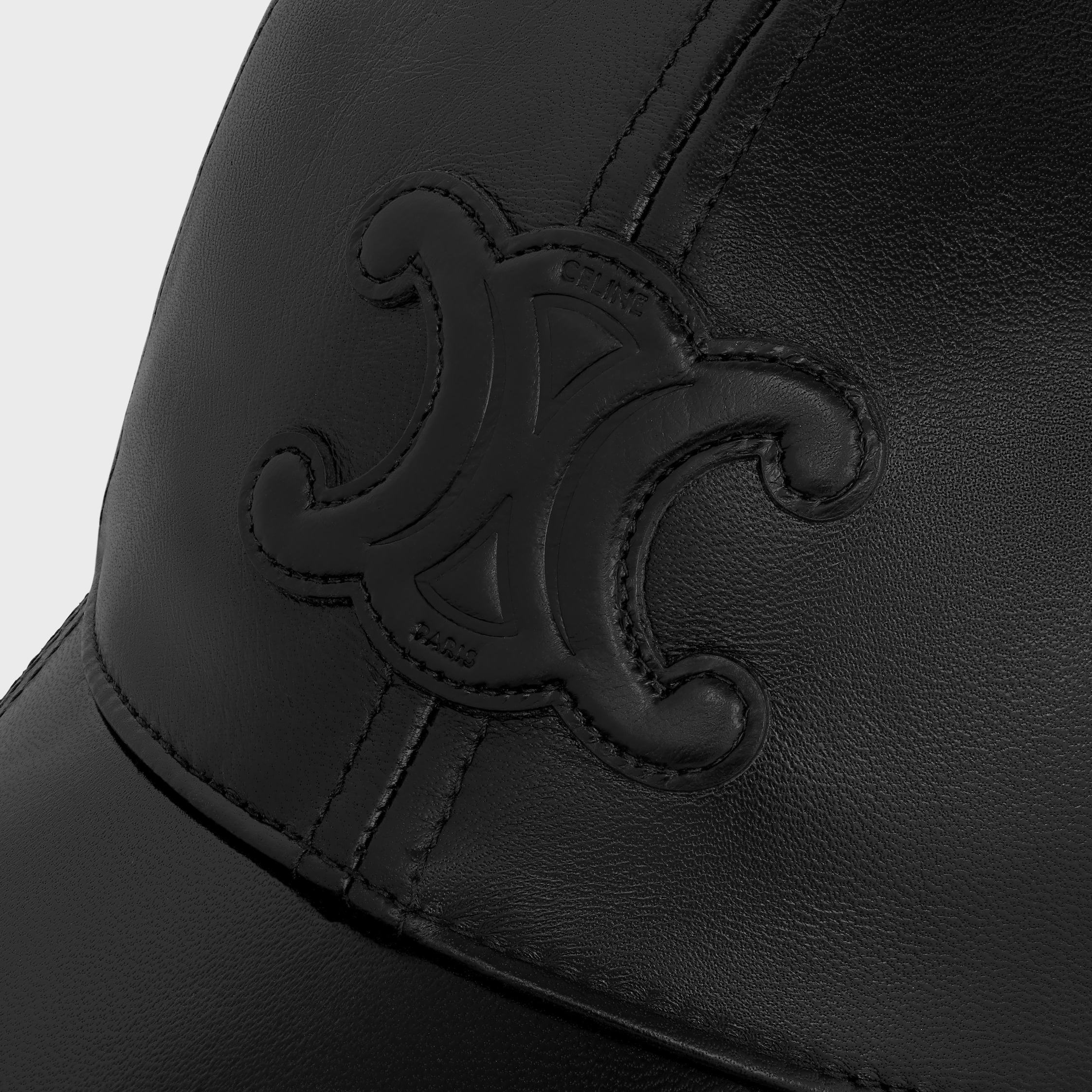 triomphe baseball cap in lambskin - BLACK | CELINE